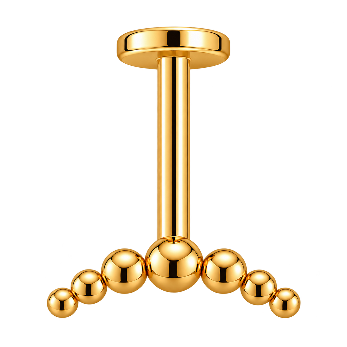 Piercing Titanium Labret Californiano Cascata Vertical com Esferas | Linha Essencial