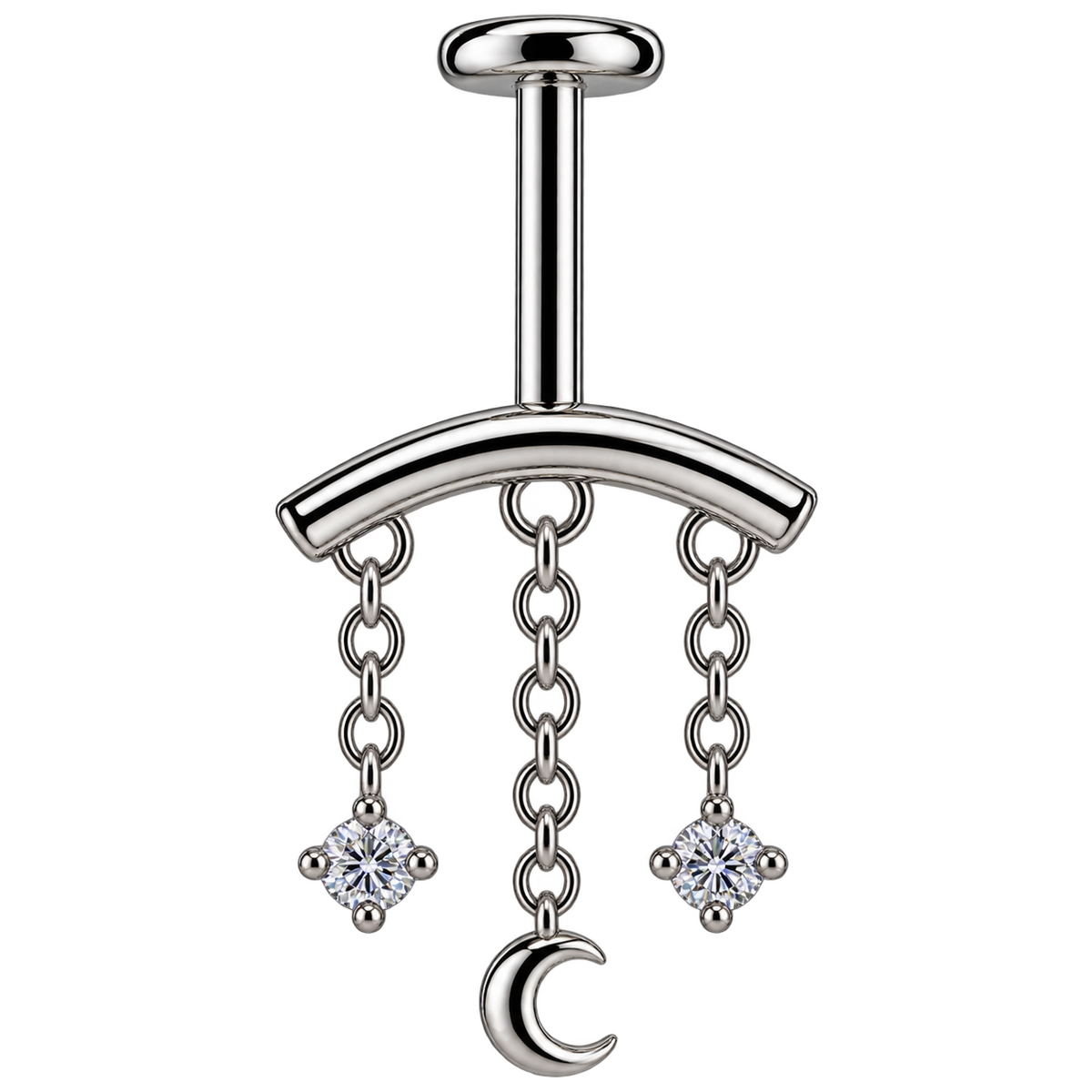 Piercing Titanium Labret Vertical Californiano Pendentes | Linha Premium