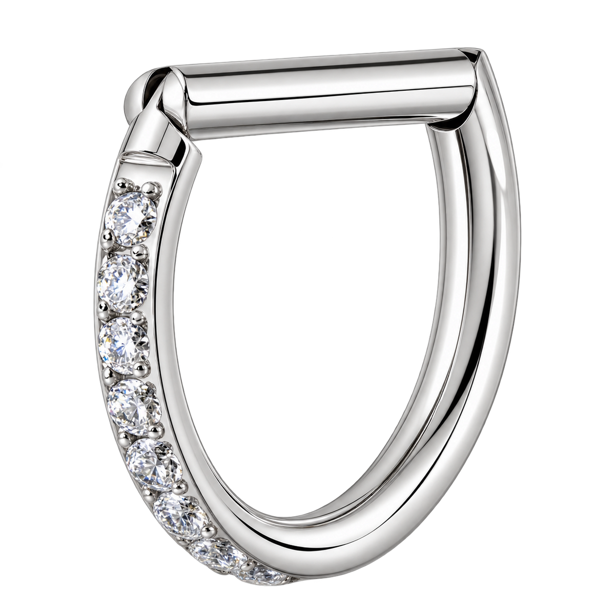 Piercing Titanium Argola em D | Linha Premium