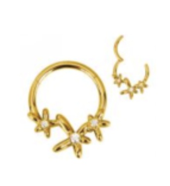 Piercing Argola BASIC Daith e Septo - Flor central 10 mm