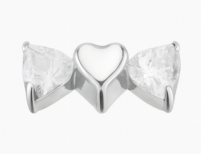 Piercing 3 corações misto mini