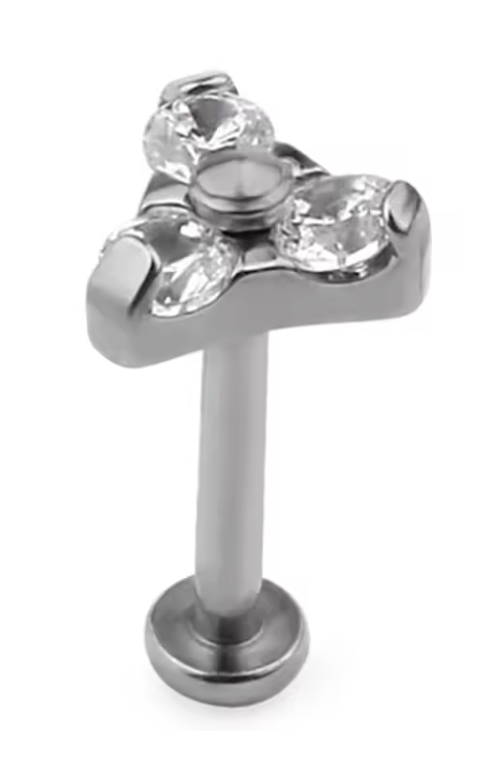 Piercing Triangulo de bolinhas
