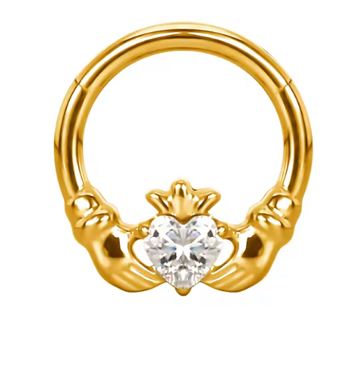 Piercing Argola Daith e Septo - Coração de Princesa 8mm