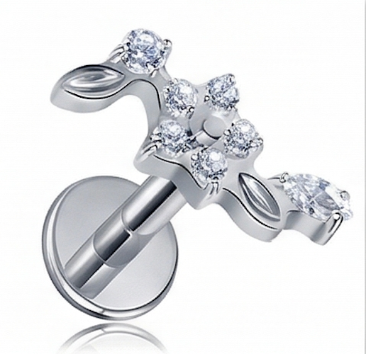 Piercing Titanium Cascata Flor Nova