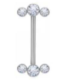 Piercing Barra Mamilo Triplo