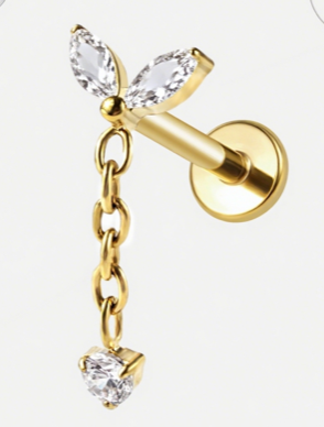 Piercing Titanium Labret Asas Pendente | Linha Essencial