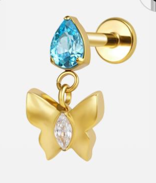 Piercing Titanium Labret Gota Pendente | Linha Premium