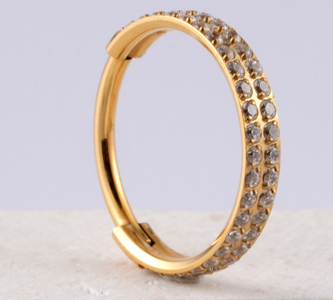 Argola Lisboa Dupla - Titanium