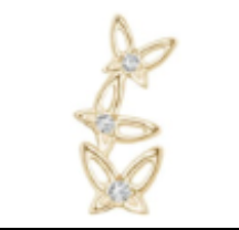 Piercing Titanium Trio borboleta em Linha 2126