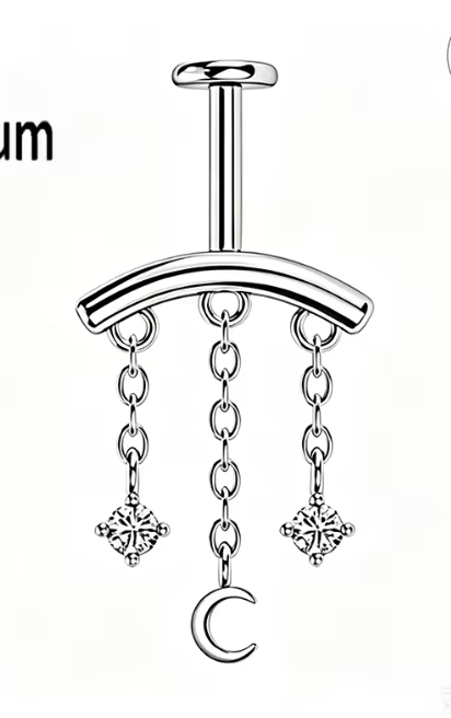 Piercing Titanium Labret Vertical Californiano Pendentes | Linha Premium