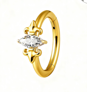 Piercing Titanium Argola Pingo Coroado| Linha Premium