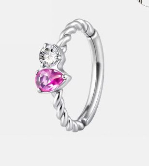 Piercing Titanium Argola Torcida Pink | Linha Premium