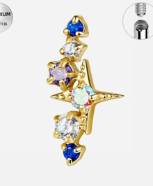 Piercing Titanium Labret Estrela Cosmos| Linha Premium