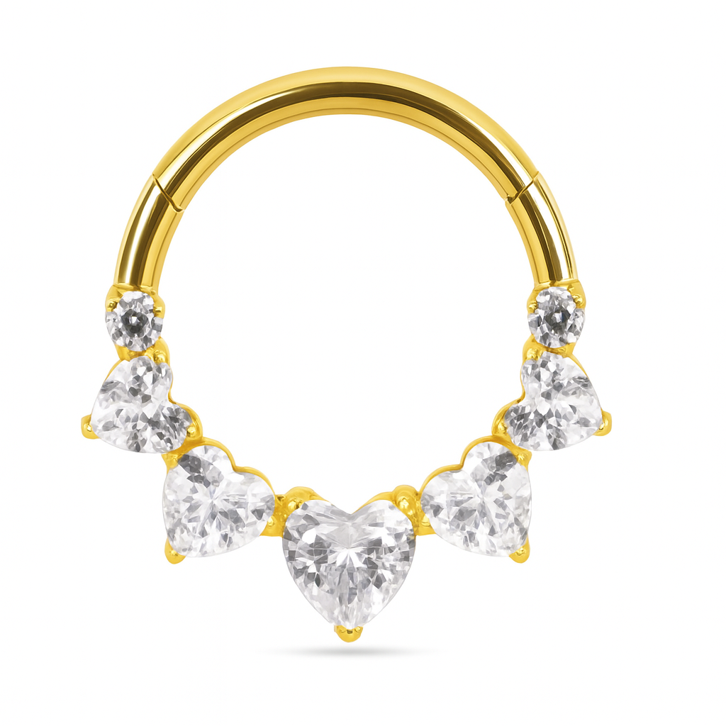 Piercing Argola Daith e Septo 5 coracoes 10mm