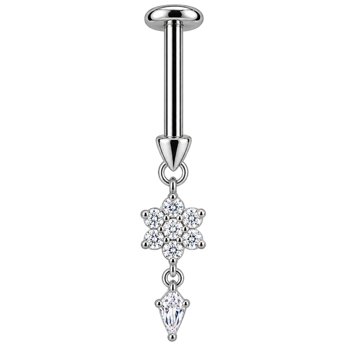 Piercing Titanium Labret Vertical Californiano Pendentes | Linha Premium