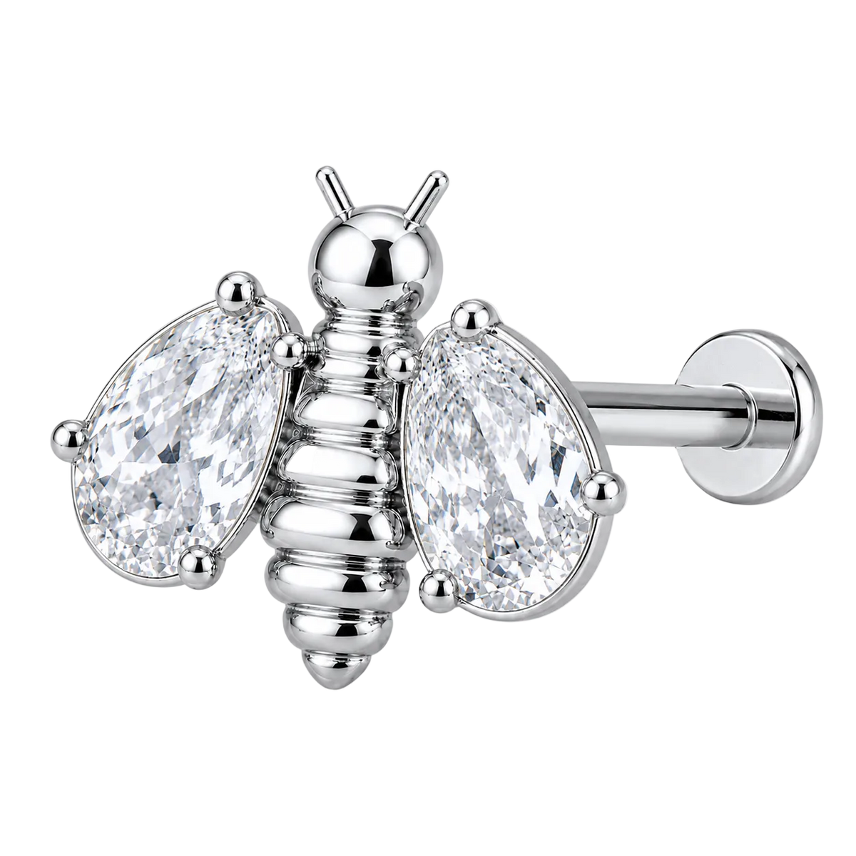 Piercing Titanium Labret Abelha CZ | Linha Premium