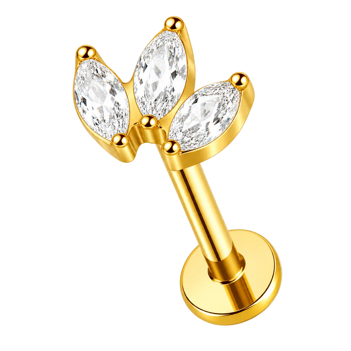 Piercing Titanium Labret Cascata Fan 3 Set Adidas CZ | Linha Premium