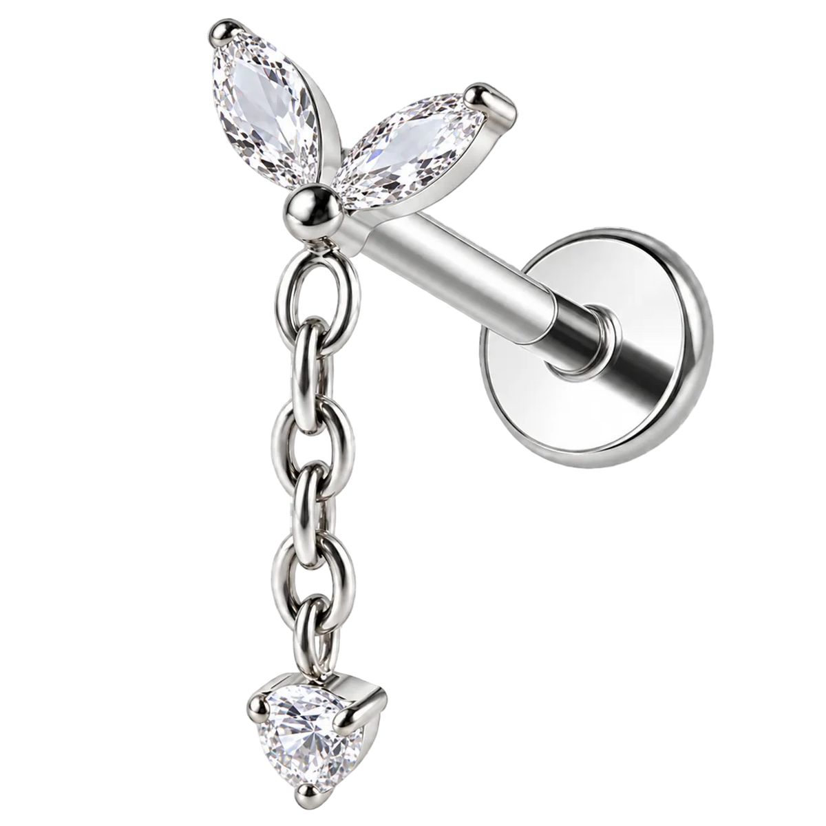 Piercing Titanium Labret Asas Pendente | Linha Premium