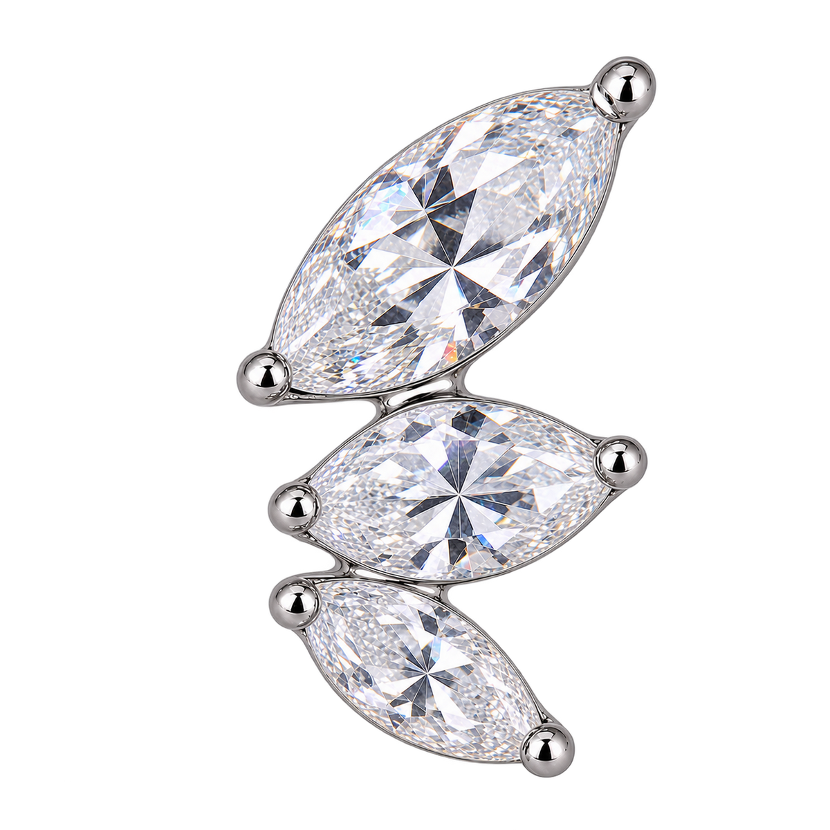 Piercing Titanium Labret Cascata Fan 3 | Linha Essencial