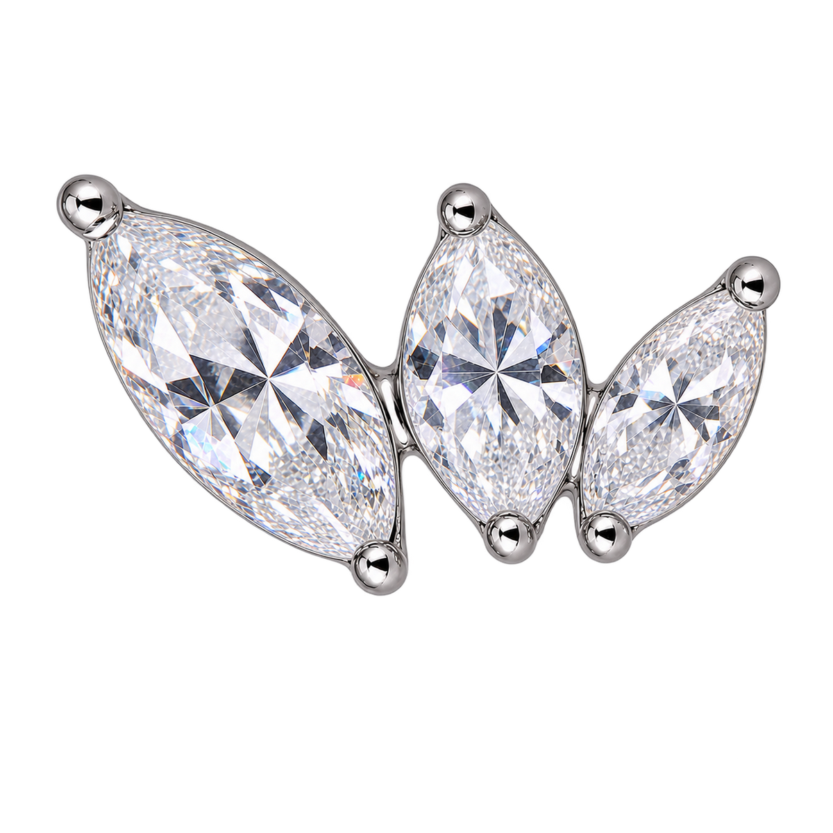 Piercing Titanium Labret Cascata Fan 3 | Linha Essencial