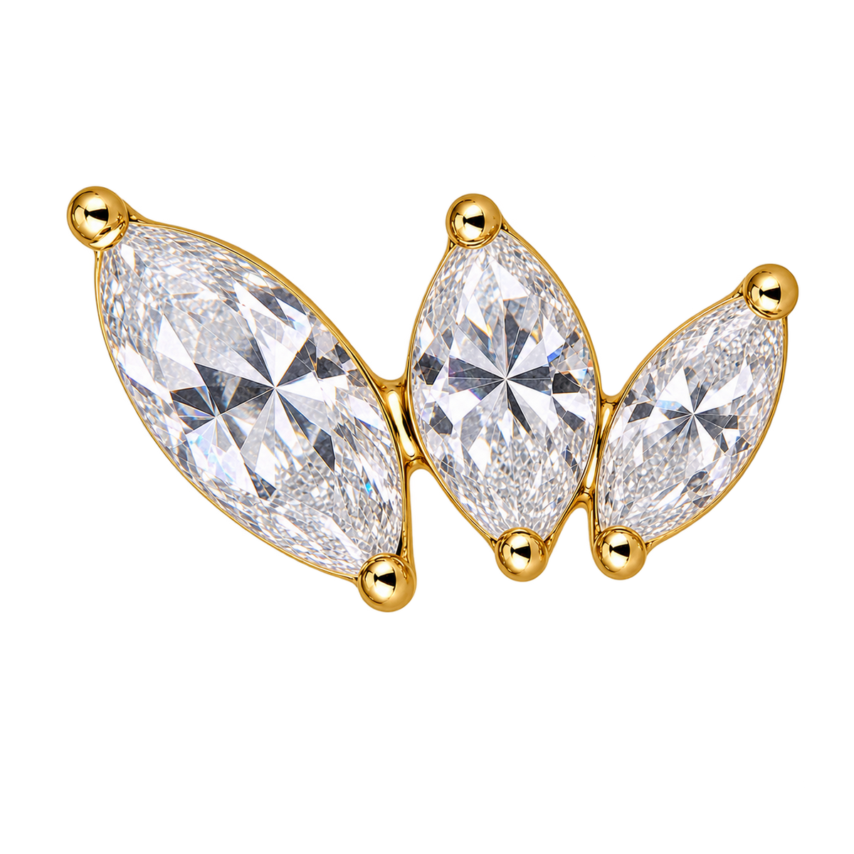 Piercing Titanium Labret Cascata Fan 3 | Linha Essencial