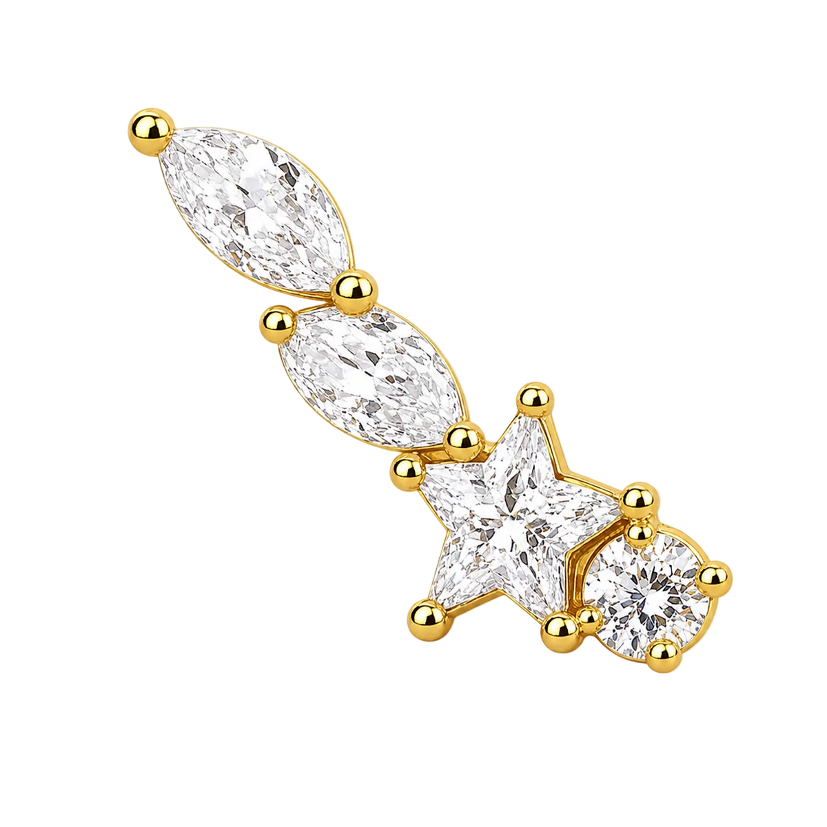 Piercing Titanium Labret Cascata Delicada | Linha Premium