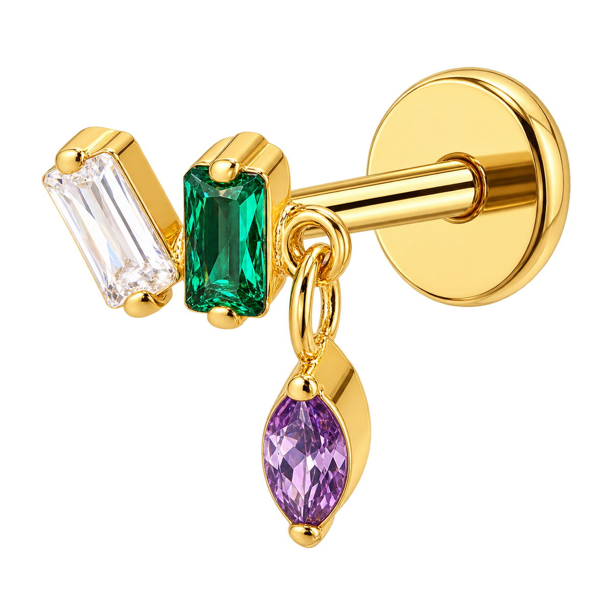 Piercing Titanium Labret Cascata Due | Linha Premium