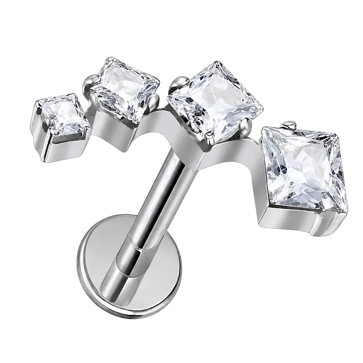 Piercing Titanium Labret Cascata Four Crescente | Linha Premium
