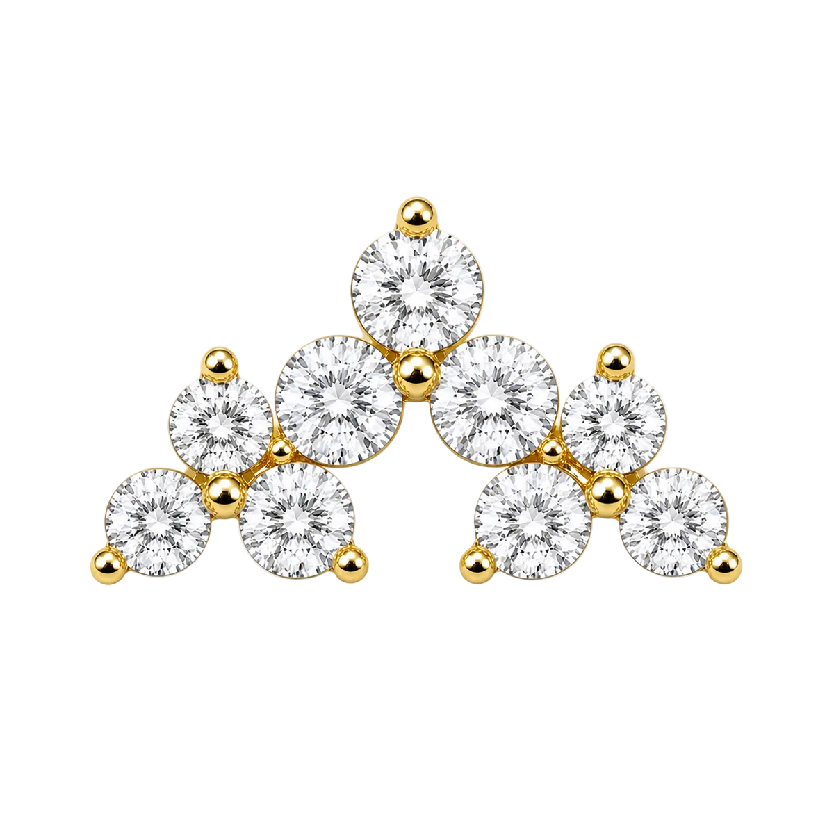 Piercing Titanium Labret Cascata Trinity | Linha Premium
