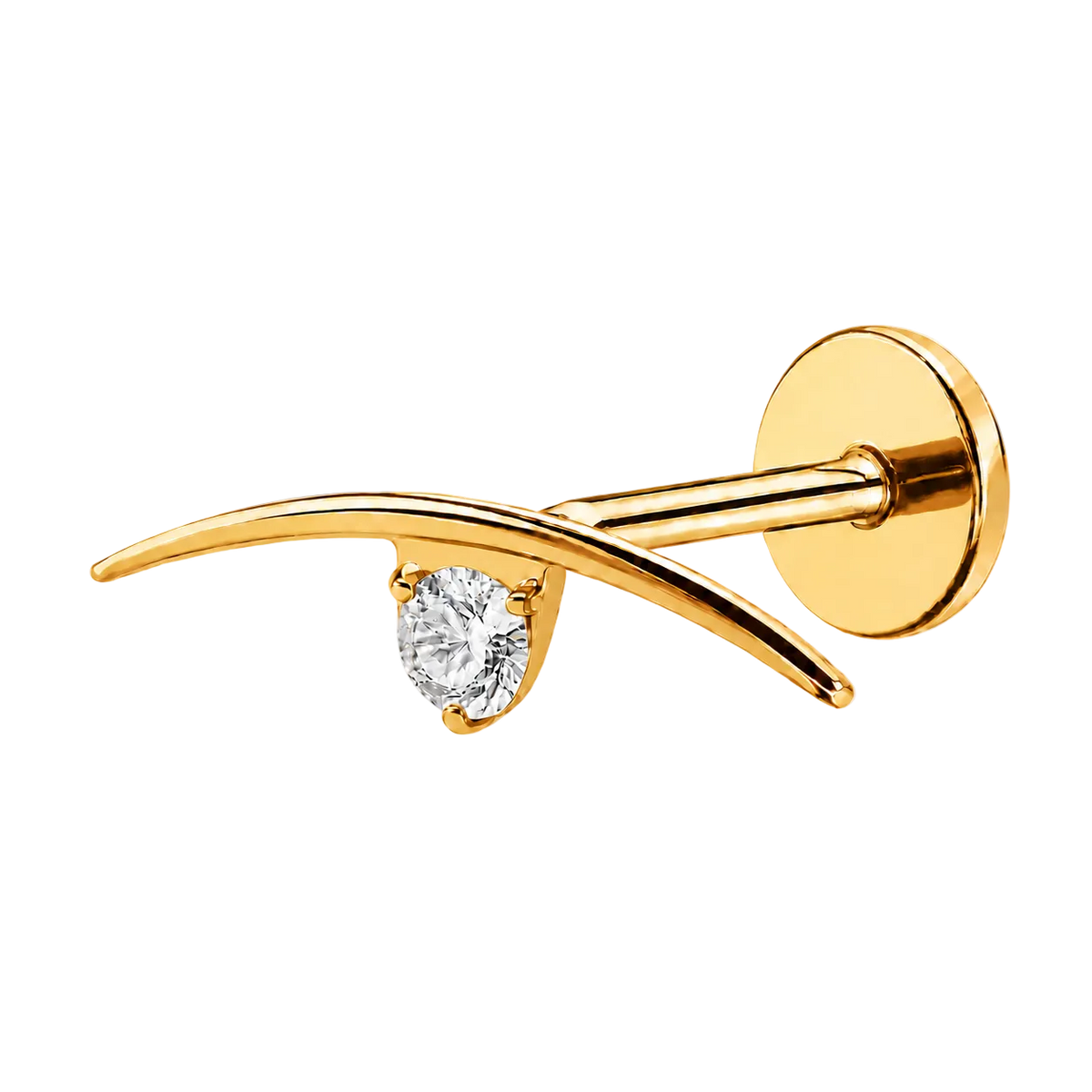 Piercing Titanium Labret Cascata Chique CZ | Linha Premium