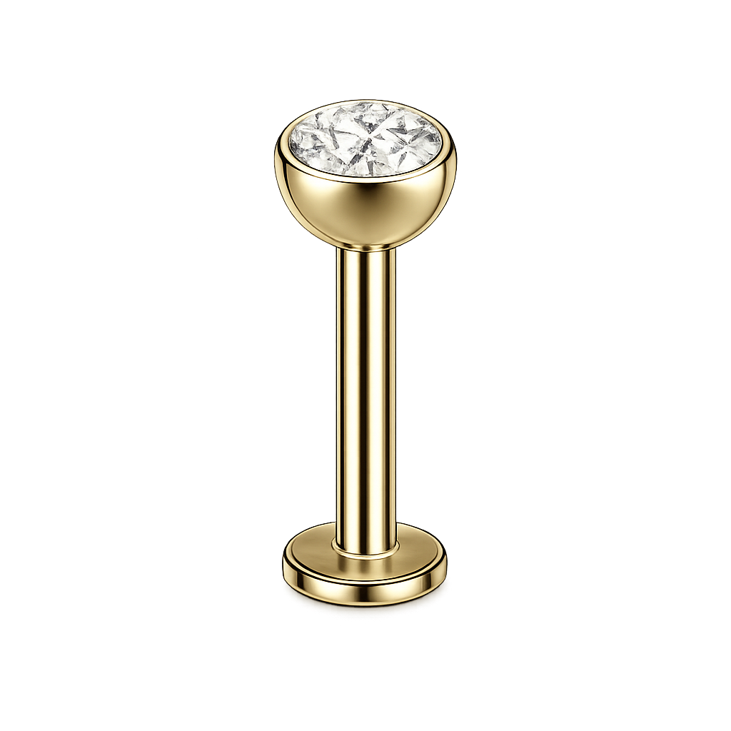 Piercing Titanium Labret Ponto de Luz Clava | Linha Essencial