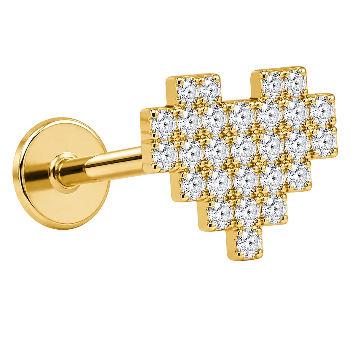 Piercing Titanium Labret Coração Cheio | Linha Essencial