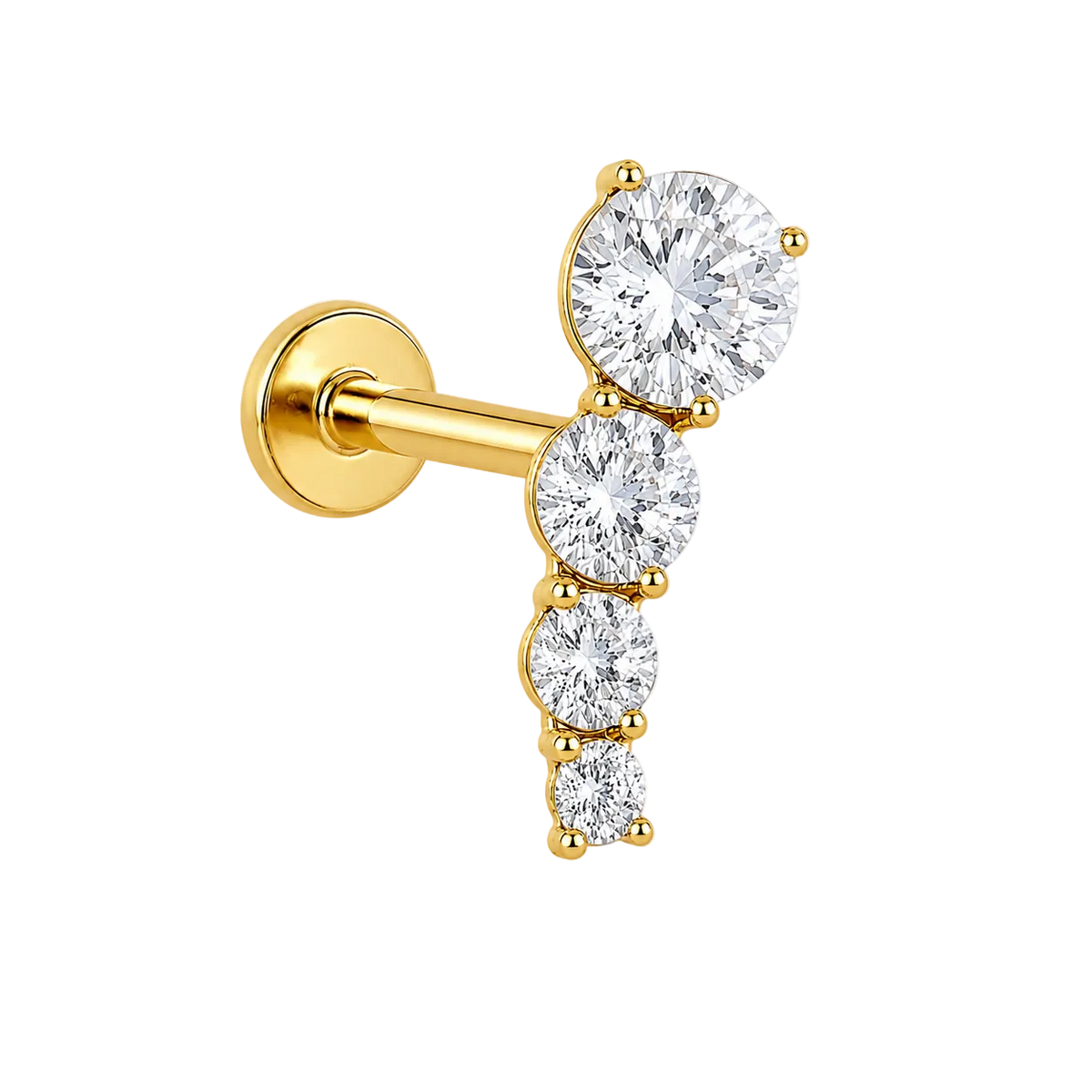 Piercing Titanium Labret Curve 4 CZ Garra | Linha Premium