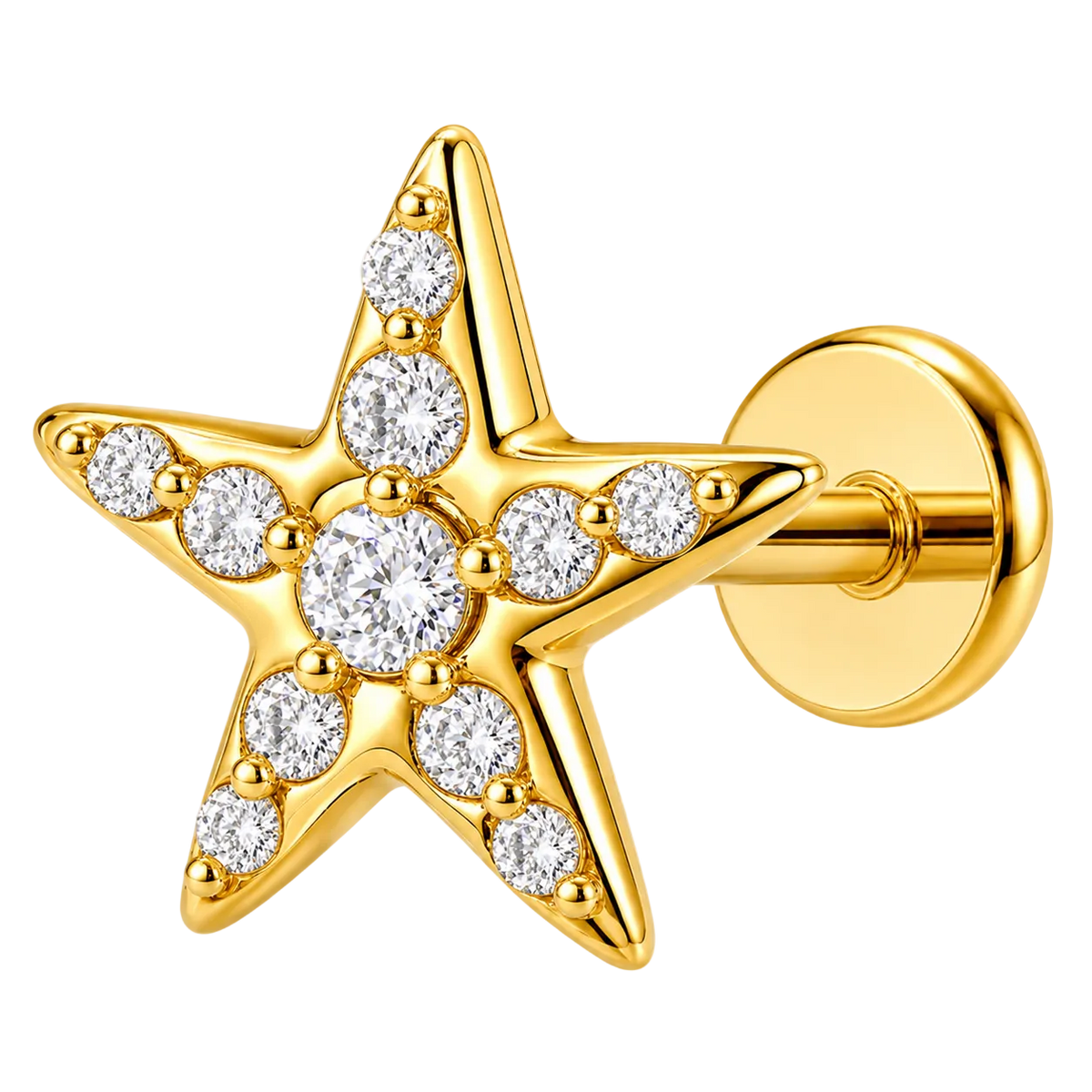 Piercing Titanium Labret Estrela do Mar | Linha Premium