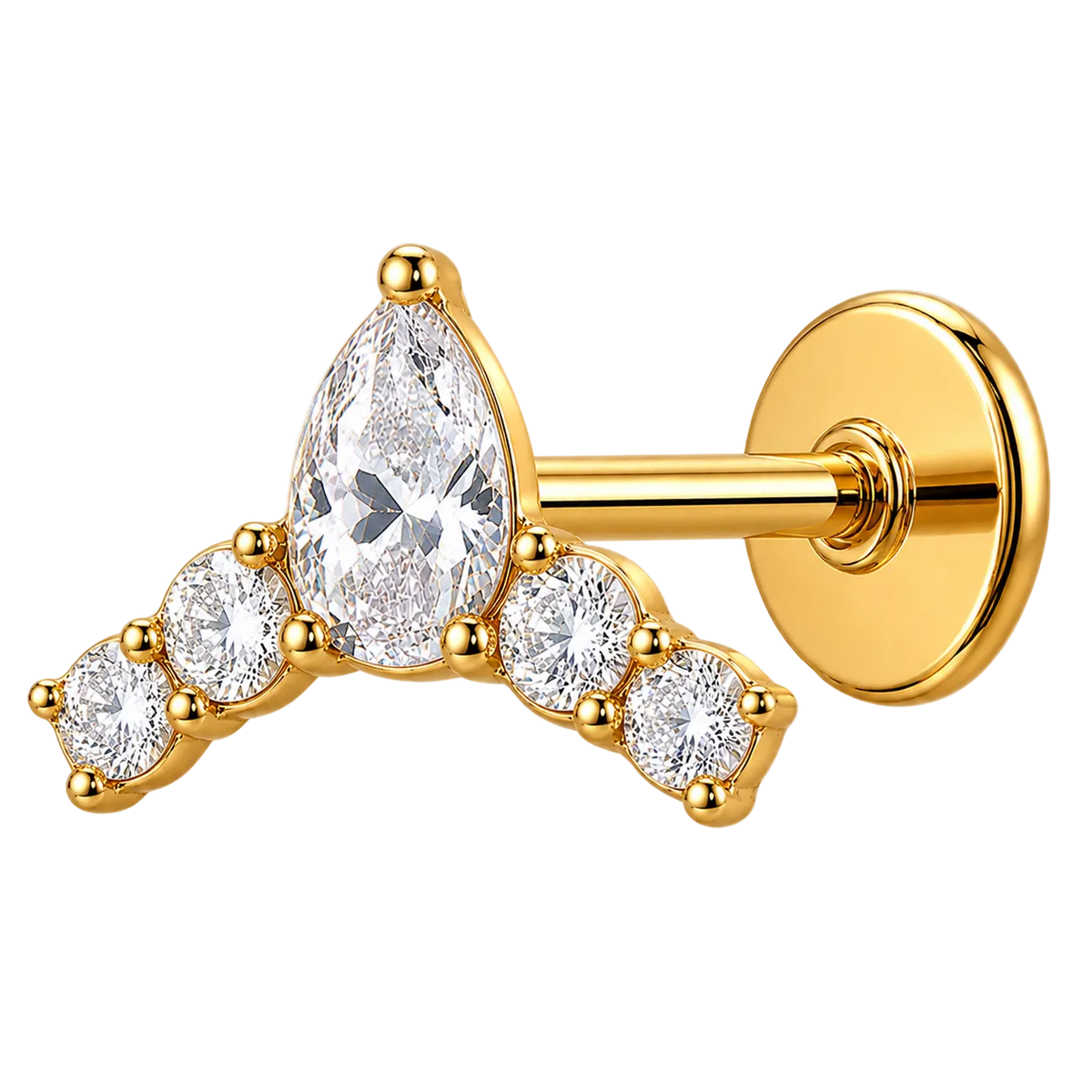 Piercing Titanium Labret Five Gota | Linha Premium
