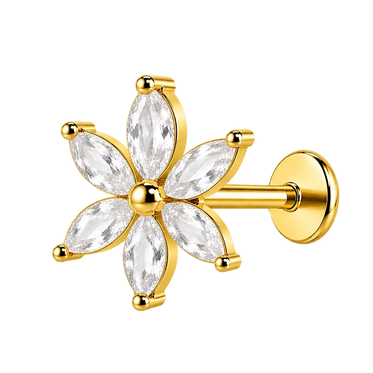 Piercing Titanium Labret Flor Air 6 | Linha Premium