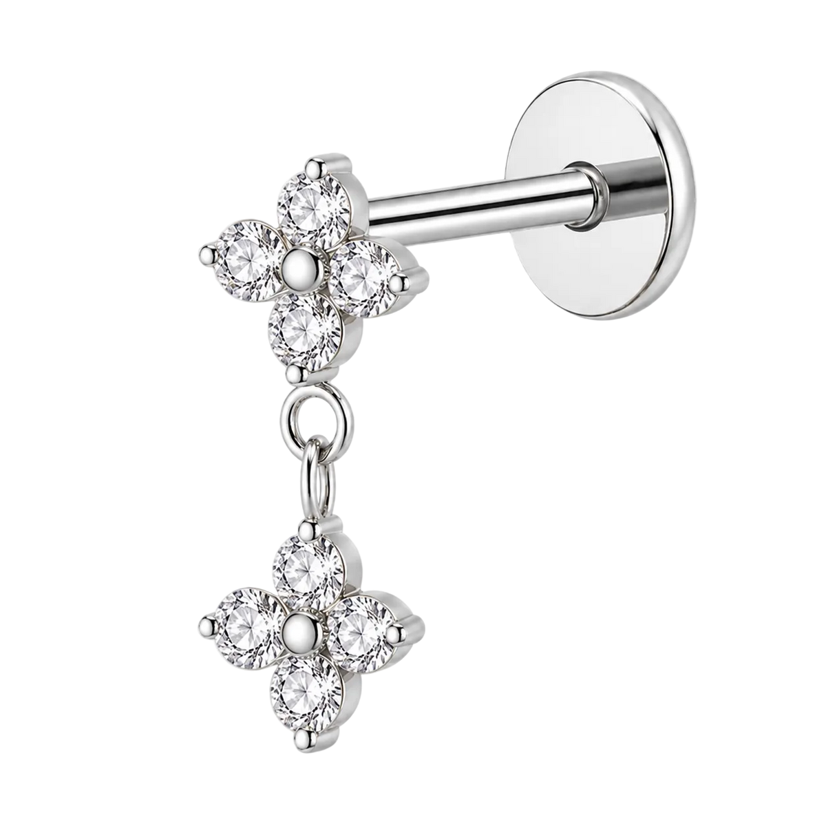 Piercing Titanium Labret Flor pendente | Linha Premium