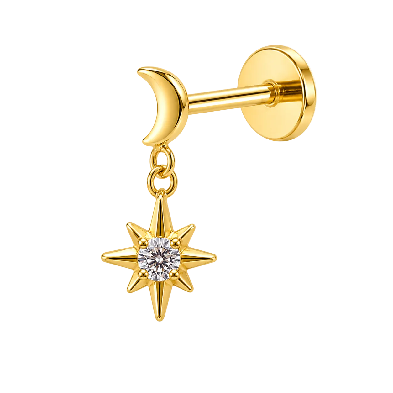 Piercing Lua Estrela Pendente
