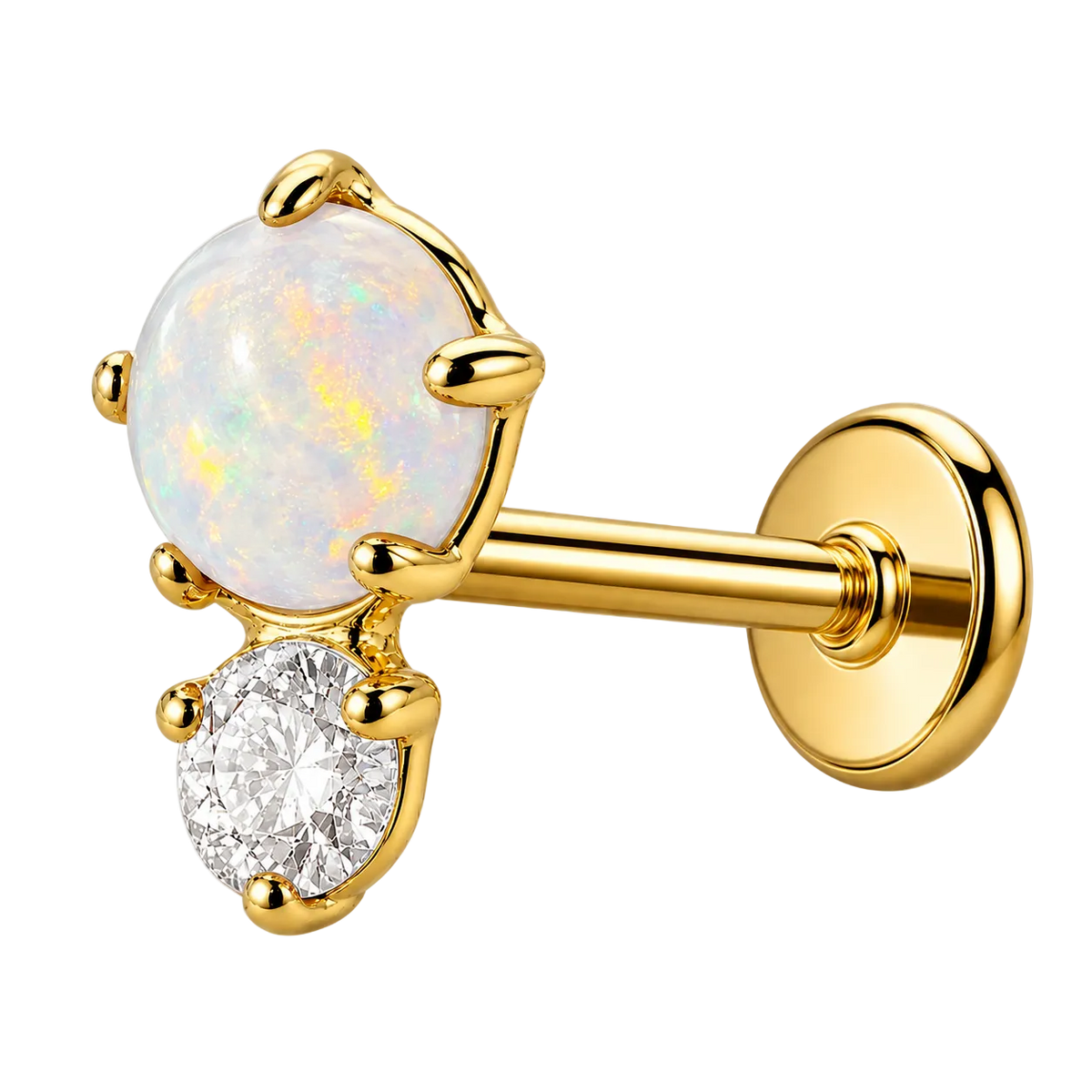 Piercing Titanium Labret Ponto de Luz RIG GARRA Duplo | Linha Essencial