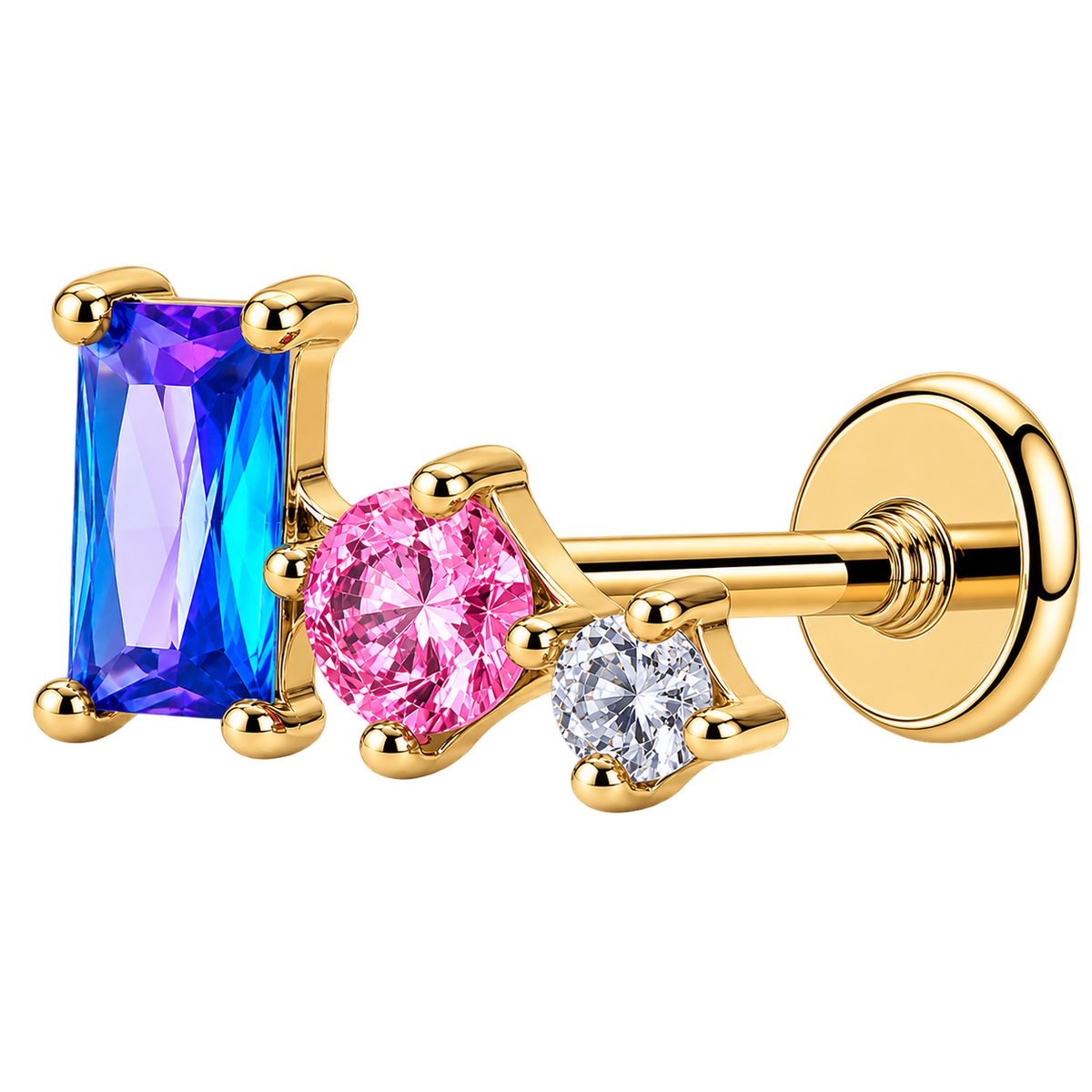 Piercing Titanium Labret Mix Color | Linha Premium