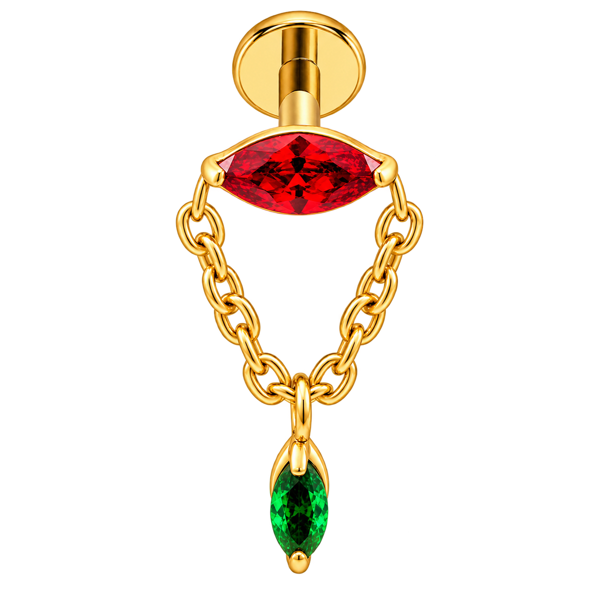 Piercing Titanium Labret Pingo Cz Pendente | Linha Premium