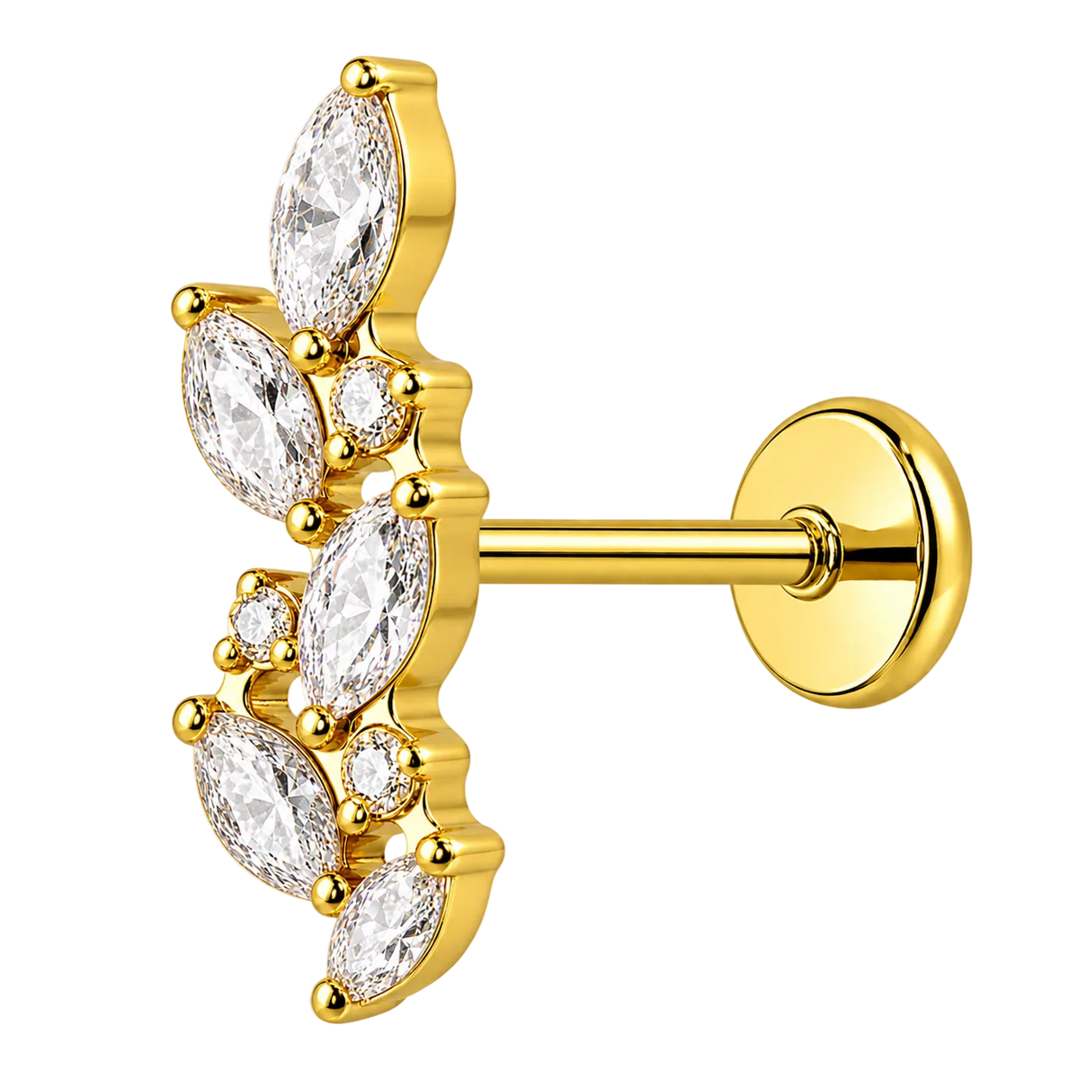 Piercing Titanium Labret Primavera Luxo | Linha Premium