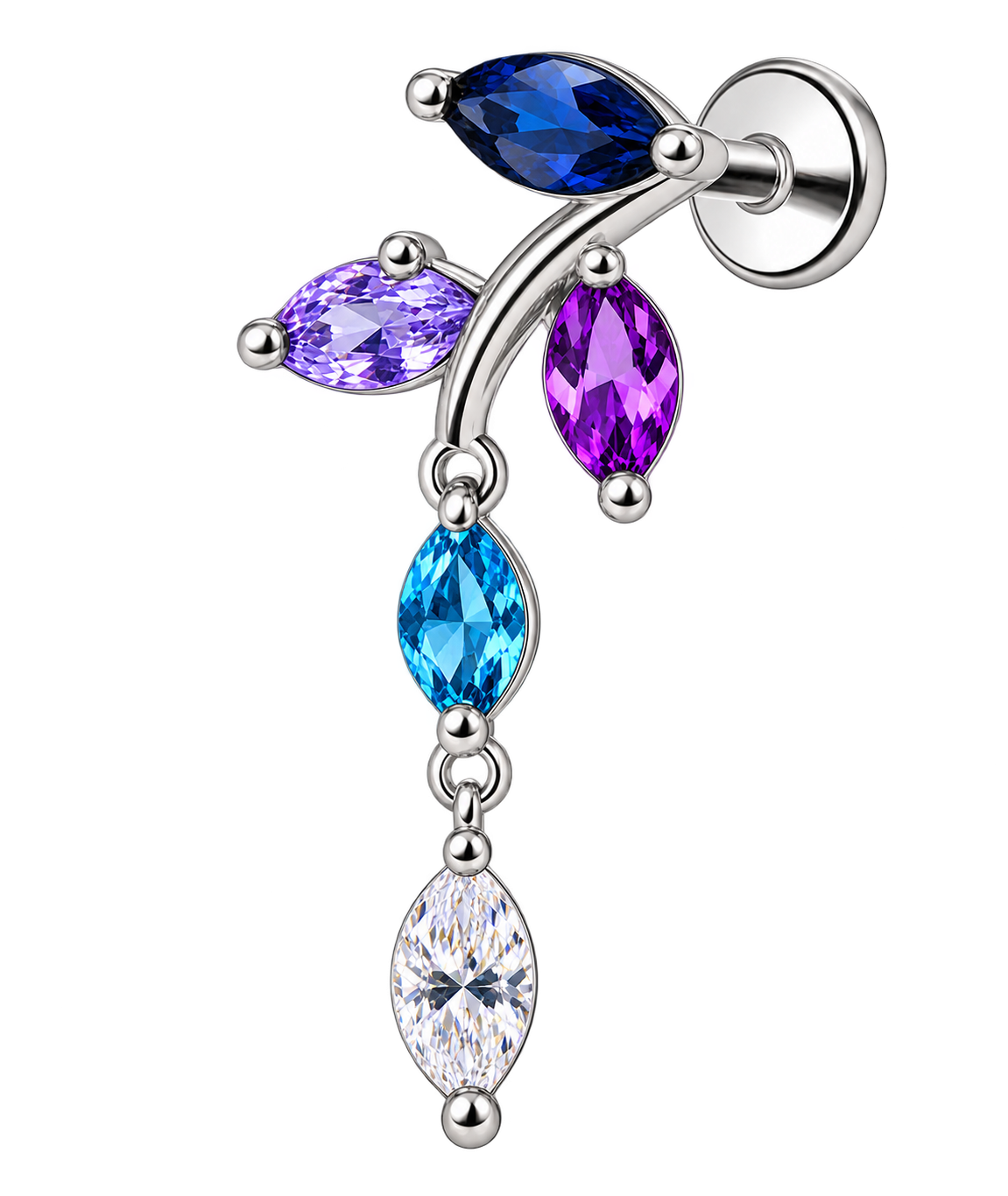 Piercing Titanium Labret RaminhoS com Pendente | Linha Premium