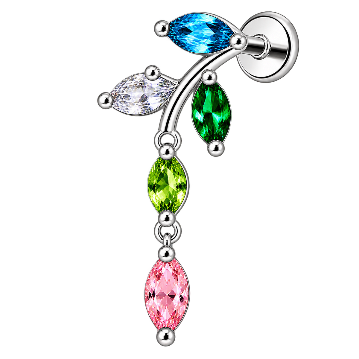 Piercing Titanium Labret RaminhoS com Pendente | Linha Premium