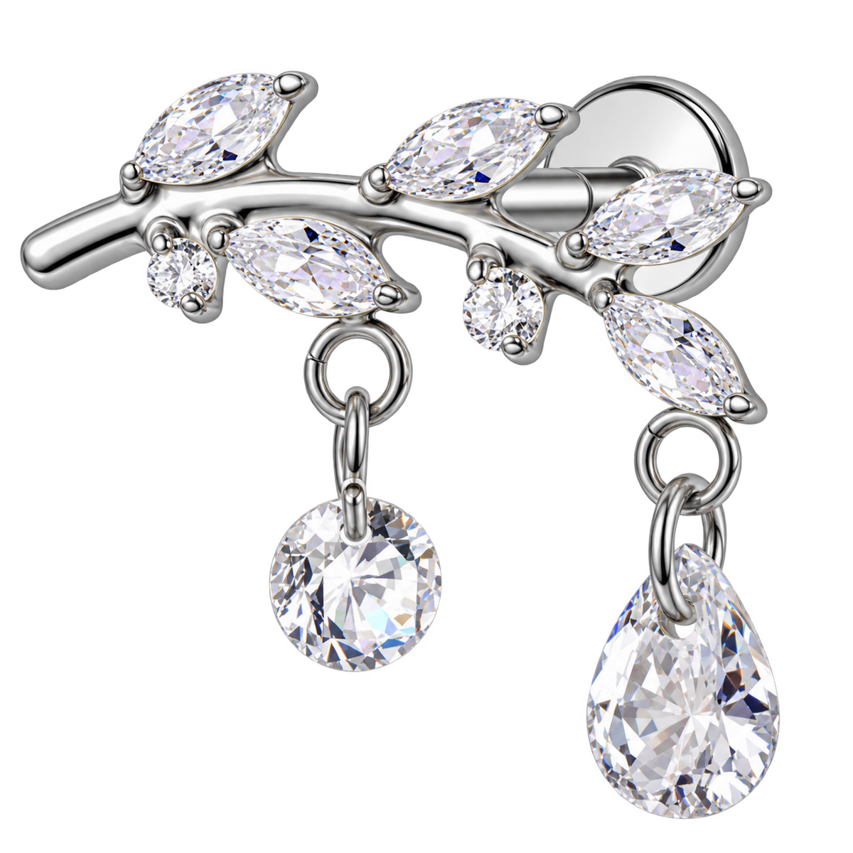 Piercing Titanium Labret RaminhoS com Pendente | Linha Premium