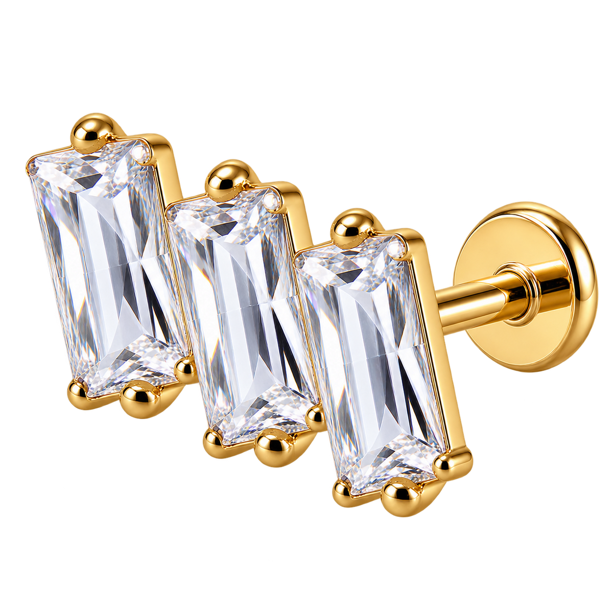 Piercing Titanium Labret Retângulo de Inclinação | Linha Premium