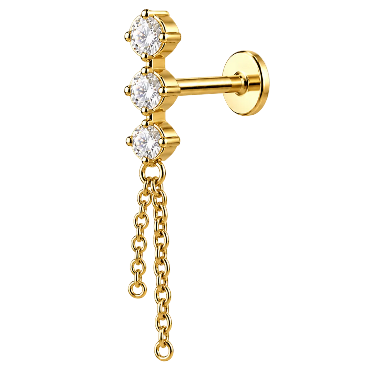 Piercing Titanium Labret Ponto de Luz Correntes Diversos | Linha Essencial
