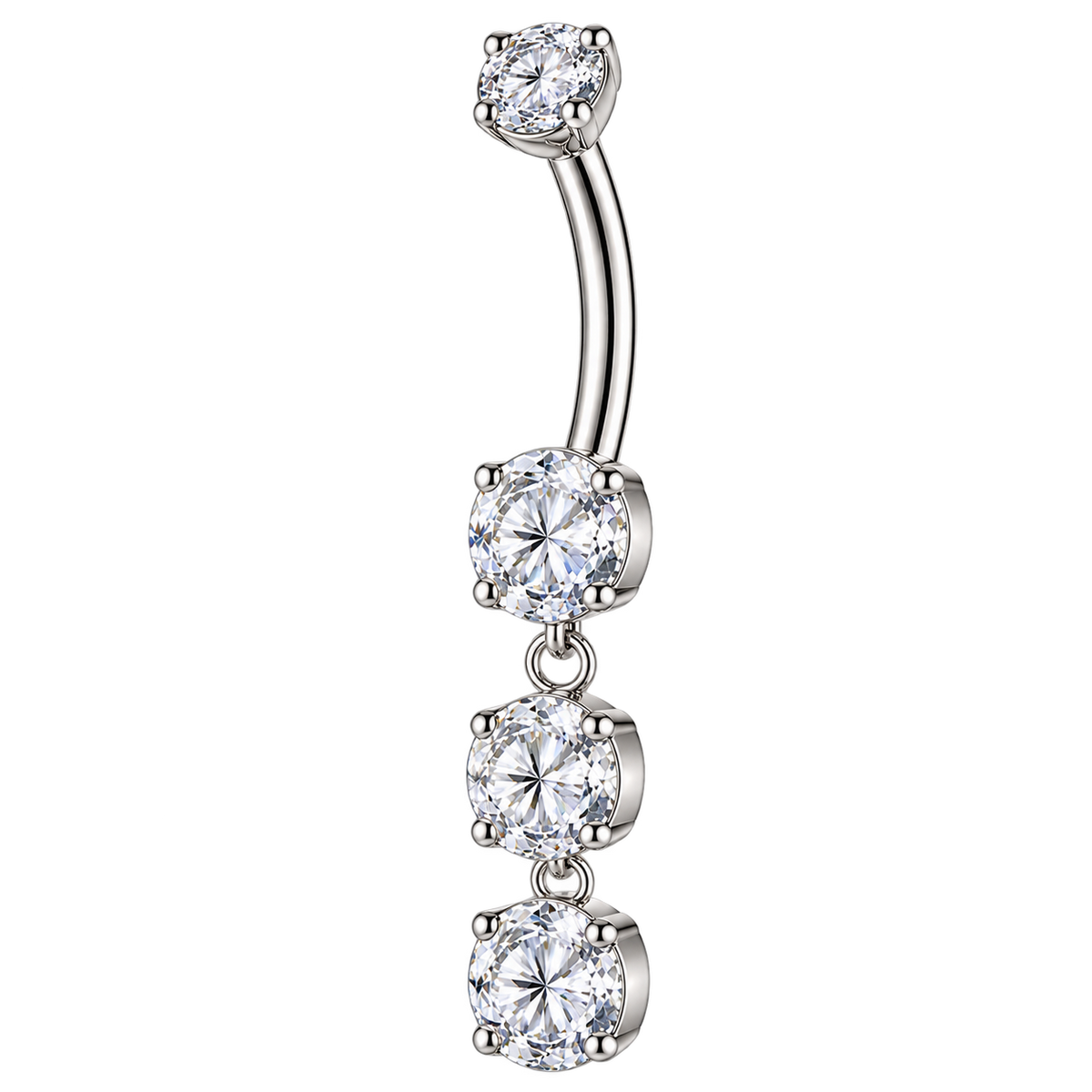 Piercing Titanium Banana Umbigo 3 Pendentes | Linha Premium