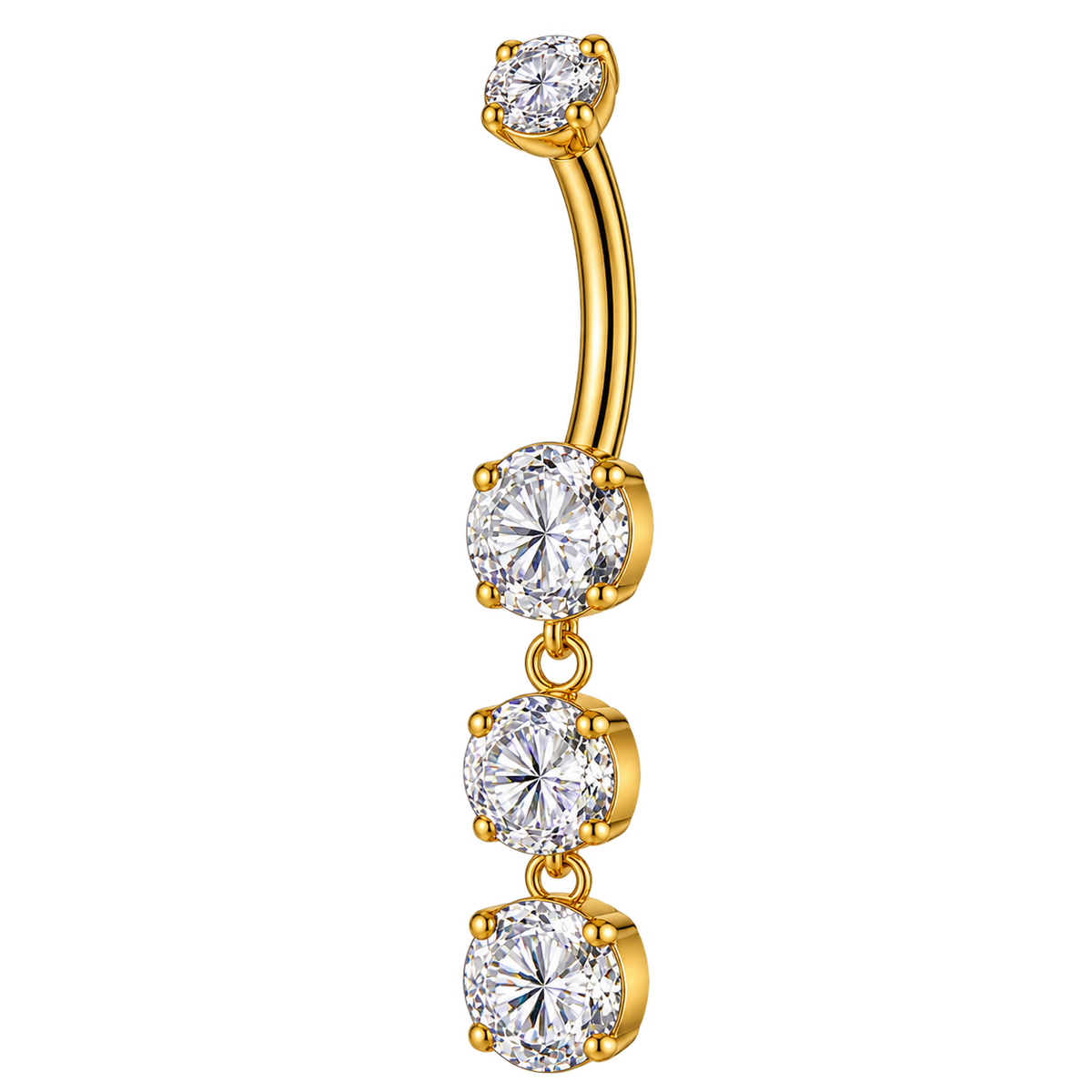 Piercing Titanium Banana Umbigo 3 Pendentes | Linha Premium
