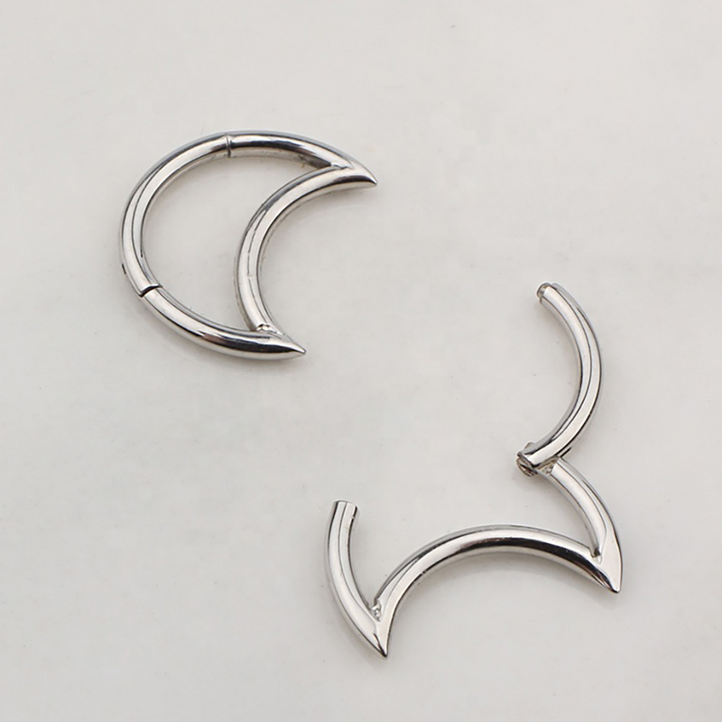 Piercing argola meia-lua lisa - Titanium